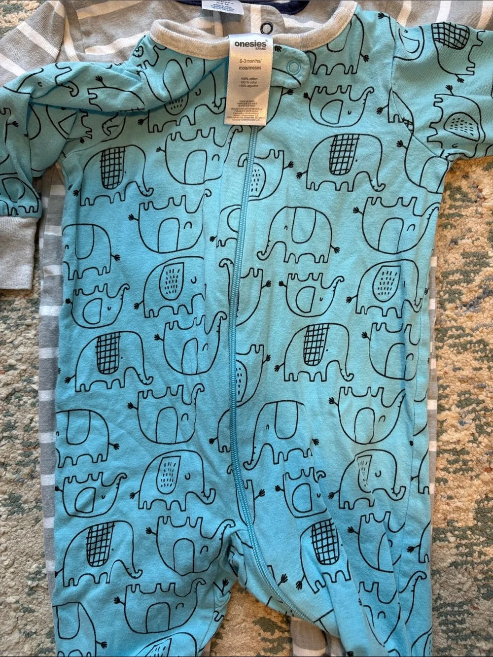 0-3 month baby boy sleepers (6) Carters, Gerber, Onesies, Lullaby Lane
